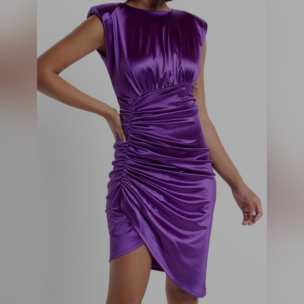 Express Luxe Purple Asymmetrical Dress